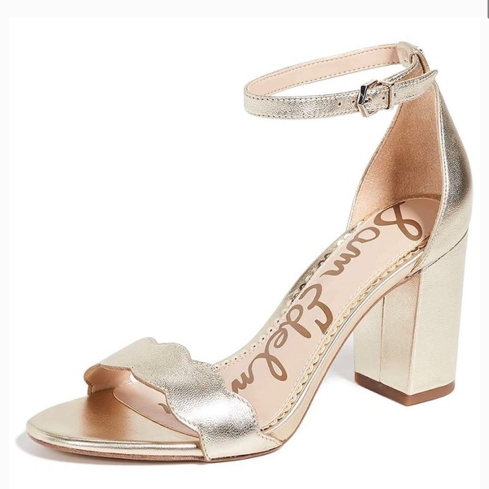 Sam Edelman Gold Block heeled sandals 7M